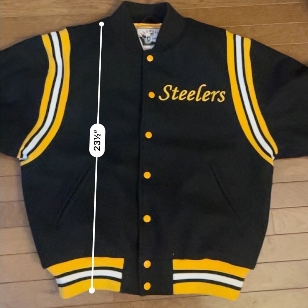 Rare Mitchell & Ness Pittsburgh Steelers NFL Varsity Jacket M Wool throwback - Picture 6 of 6